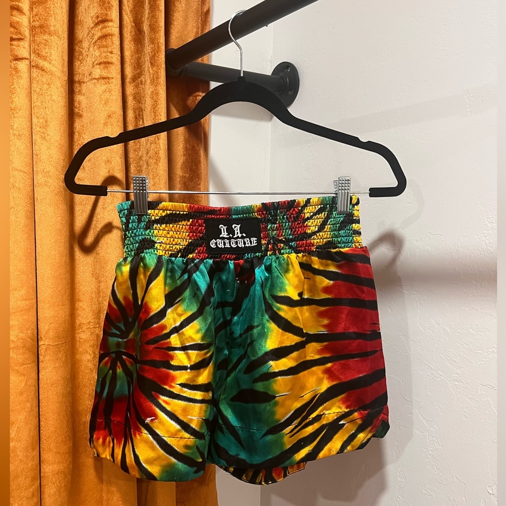 Multi Colored Satin Shorts